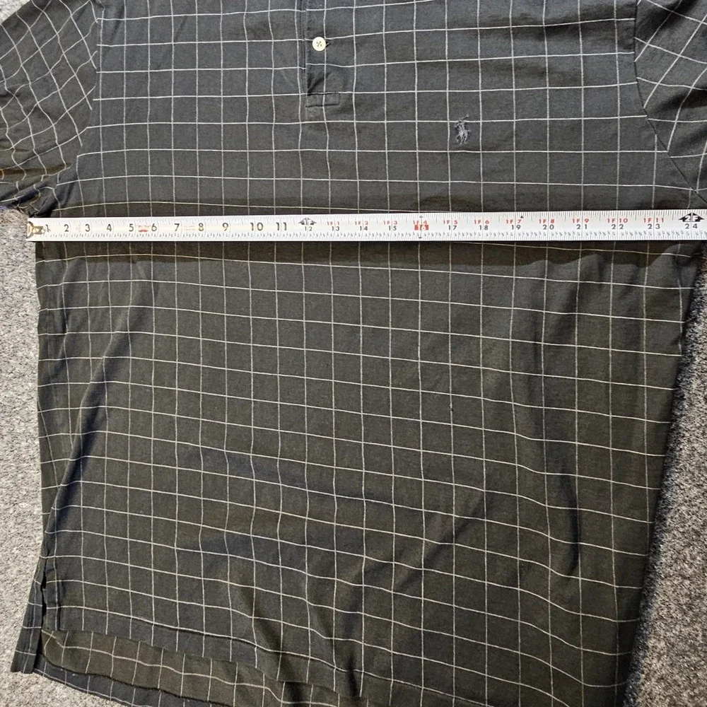 Polo Ralph Lauren Mens XL Black Windowpane Check Short Sleeve Polo Shirt‎ Casual
